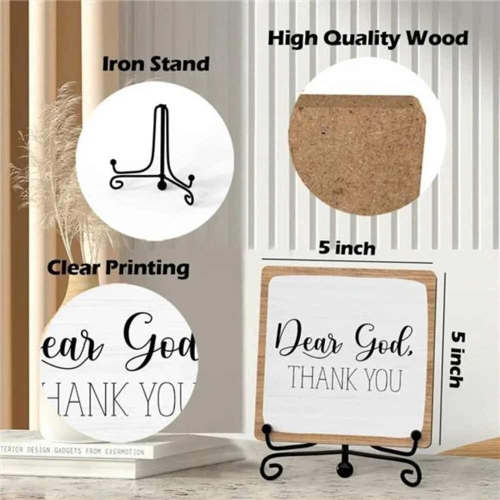 Boho Farmhouse Table Shelf Decor Christian Wood Sign Office Bedroom Gift